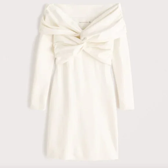 TAKE 40% OFF...NWT Off-The-Shoulder Twist-Front Mini Dress - Picture 4 of 4